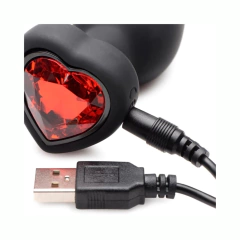 Plug Anal Vibrador Chico A Control Con Corazón Rojo - Booty Sparks en internet