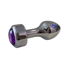 Plug Anal De metal Grande Con Base Gruesa y Piedra Púrpura - comprar en línea