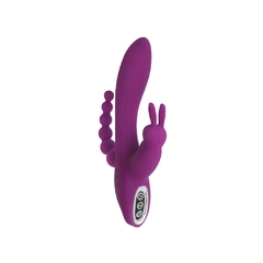 Vibrador Triple Punto G Clítoris y Bolas anales - Power Bunnies Quivers 10x
