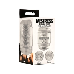 Imagen de Mini Masturbador Doble Boca y Vagina - Mistress Double Shot Clear