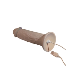 Dildo Consolador Vibrador - 7" Girthy Vibrating Dong Beige - Piccolo Boutique