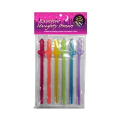Rainbow Naughty Straws - Popotes en Forma de Pene Fosforescentes en internet