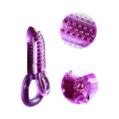 Anillo Doble Con Vibrador Texturizado - Púrpura - comprar en línea