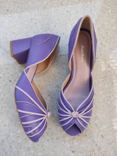 Nó peep toe Salto 5 bloco - comprar online