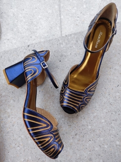 Linhas metalic Azul salto 5 - comprar online