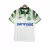 Camisa retrô branca com detalhes verdes, estampa do time Palmeiras e logotipo da Parmalat.