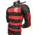 Camisa do Flamengo masculina, manga longa, modelo 24/25 da Adidas, com listras vermelhas e pretas e escudo do clube.