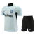 Conjunto de treino do Inter de Milão, com camisa azul clara e short preto, modelo 23/24.