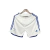 Short branco masculino da Adidas, com detalhes em azul e listras laterais, representando o Cruzeiro.
