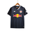 Camisa masculina preta do Red Bull Bragantino II 23/24, com logo da New Balance e design listrado.