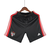 Shorts masculinos da Adidas, modelo São Paulo 2 22/23, com detalhes em vermelho e preto e logotipo do time.