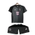 Camisa e short infantil do Inter Miami, modelo away 2025/2026, com detalhes em rosa e logo do time.