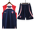 Conjunto de treino do Atlético Madrid, com camisa sem manga azul e short azul, da coleção 23/24.