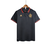 Camisa polo masculina preta do Flamengo, modelo 23/24, com detalhes em vermelho e logo dourado da equipe.