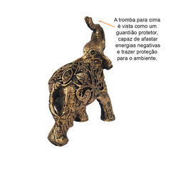 Imagem do Escultura Elefante Indiano Pequeno Folhas Bibelô 9cm 14025