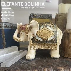 Decoração Estátua Estatueta Elefante Bolinha Manto Duplo 14cm 75743 - Loja Mana Omॐ
