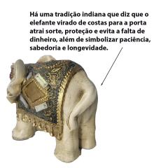 Imagem do Decoração Estátua Estatueta Elefante Bolinha Manto Duplo 14cm 75743