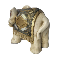 Decoração Estátua Estatueta Elefante Bolinha Manto Duplo 14cm 75743 na internet
