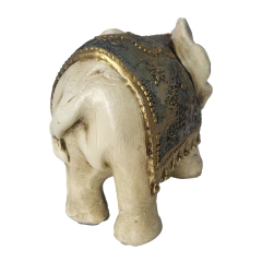 Decoração Estátua Estatueta Elefante Bolinha Manto Duplo 14cm 75743 - loja online