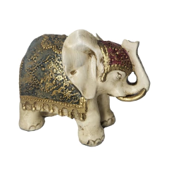 Imagem do Decoração Estátua Estatueta Elefante Bolinha Manto Duplo 14cm 75743