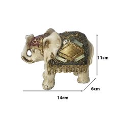 Decoração Estátua Estatueta Elefante Bolinha Manto Duplo 14cm 75743 - loja online