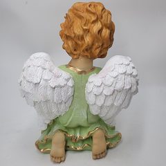 Estátua Decorativa Anjo menino Rezando Grande 28046