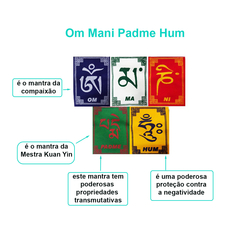 Bandeiras De Oração Budista Tibetana Om Mani Padme Hum Mantra - 6cm na internet