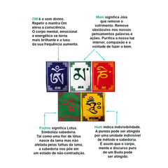 Bandeiras De Oração Budista Tibetana Om Mani Padme Hum Mantra - 6cm