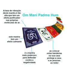 Bandeiras De Oração Budista Tibetana Om Mani Padme Hum Mantra - 8cm - loja online