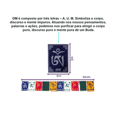Bandeiras De Oração Budista Tibetana Om Mani Padme Hum Mantra - 8cm na internet