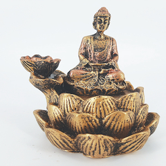 Incensario Buda Hindu Flor de lotus 12cm Resina 13081 - Loja Mana Omॐ