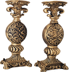 Castiçal Ornamental Flor De Liz Par Ouro 22320 na internet