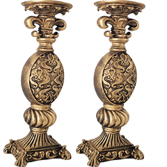 Castiçal Ornamental Flor De Liz Par Ouro 22320 - loja online