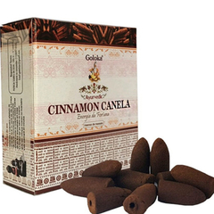 Incenso Cone Cascata Backflow Com Fragrância Cinnamon Canela Goloka