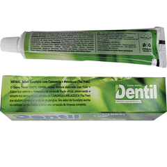 Creme Dental Vegano Dentil Herbal Camomila e Malaleuca Flúor + Cálcio 90g - Loja Mana Omॐ