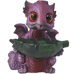 Incensário Cone Fumaça Cascata Dragão Rosa