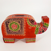 Cofre Formato Elefante Couro Ecológico Pintado