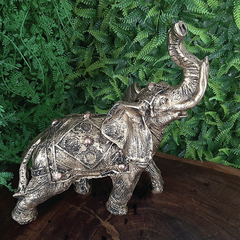 Elefante Indiano Da Sorte Grande Dourado 14002 - Loja Mana Omॐ