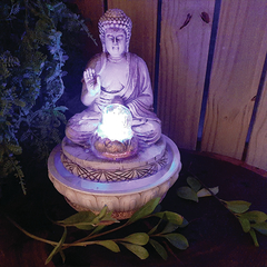 Fonte Buda Da Paz Com Bola E Led 01093 - Loja Mana Omॐ