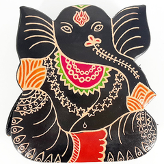 Cofre Formato Ganesha Om Couro Ecológico Pintado - comprar online