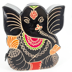 Cofre Formato Ganesha Om Couro Ecológico Pintado na internet