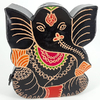 Cofre Formato Ganesha Om Couro Ecológico Pintado