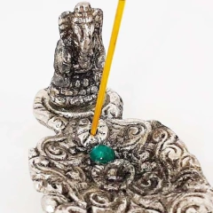 Incensário Metal Canoa Prata Ganesha Sabedoria na internet