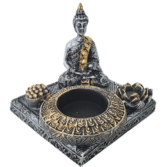 Imagem do Incensário E Castiçal Base Buda Zen 13586