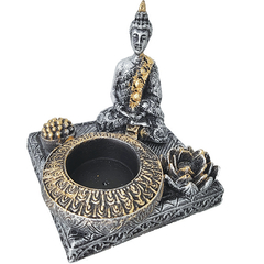 Incensário E Castiçal Base Buda Zen 13586 - comprar online