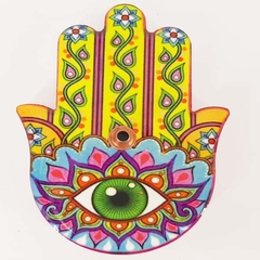 Incensário Cerâmica Mão De Fátima Hamsa Olho Mandala - comprar online