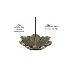 Incensário Pratinho Flor De Lótus Gold 13097 na internet