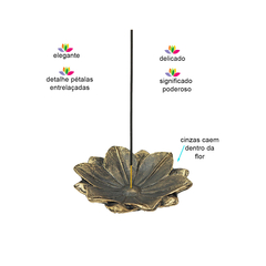 Incensário Pratinho Flor De Lótus Gold 13097 - loja online