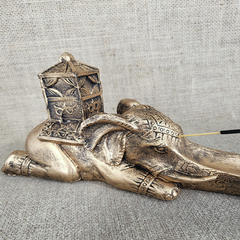 Incensário Elefante Dourado 13012 - comprar online