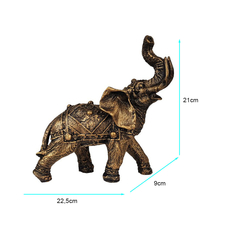 Elefante Indiano Da Sorte Grande Dourado 14002 na internet